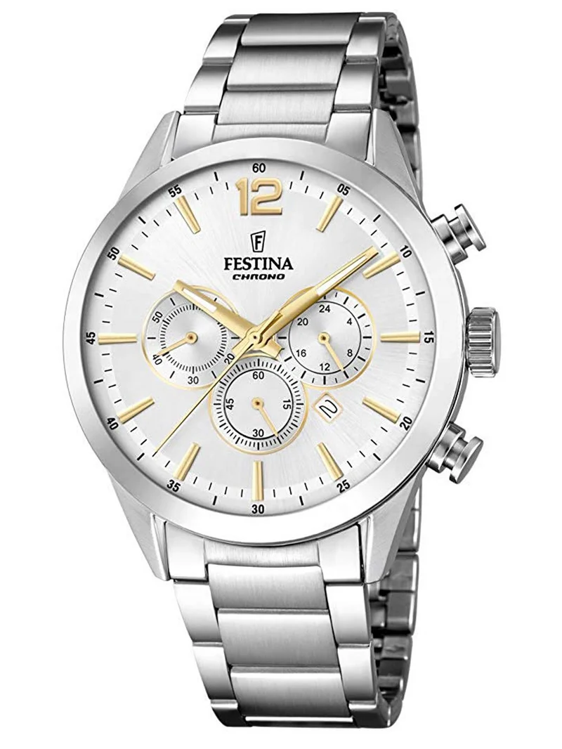 Festina Timeless Chronograph F20343/1 Herrenuhr Silber • Mineralglas • Chronograph