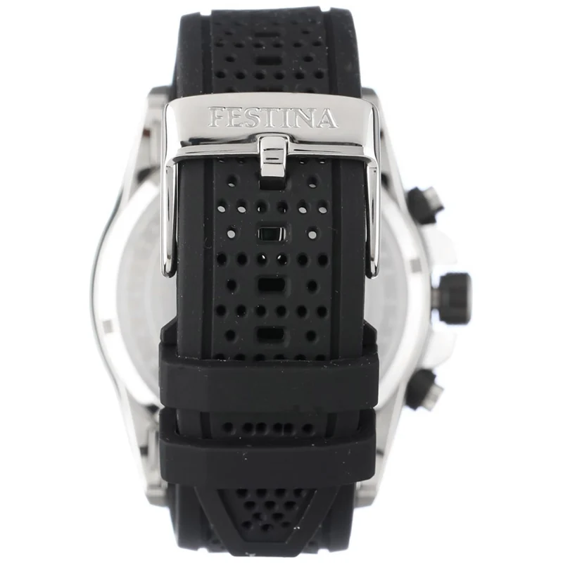 Festina F20330/B Herrenuhr Chronograph Schwarz/Dunkelgrün • Chronographenfunktion • Kautschukarmband