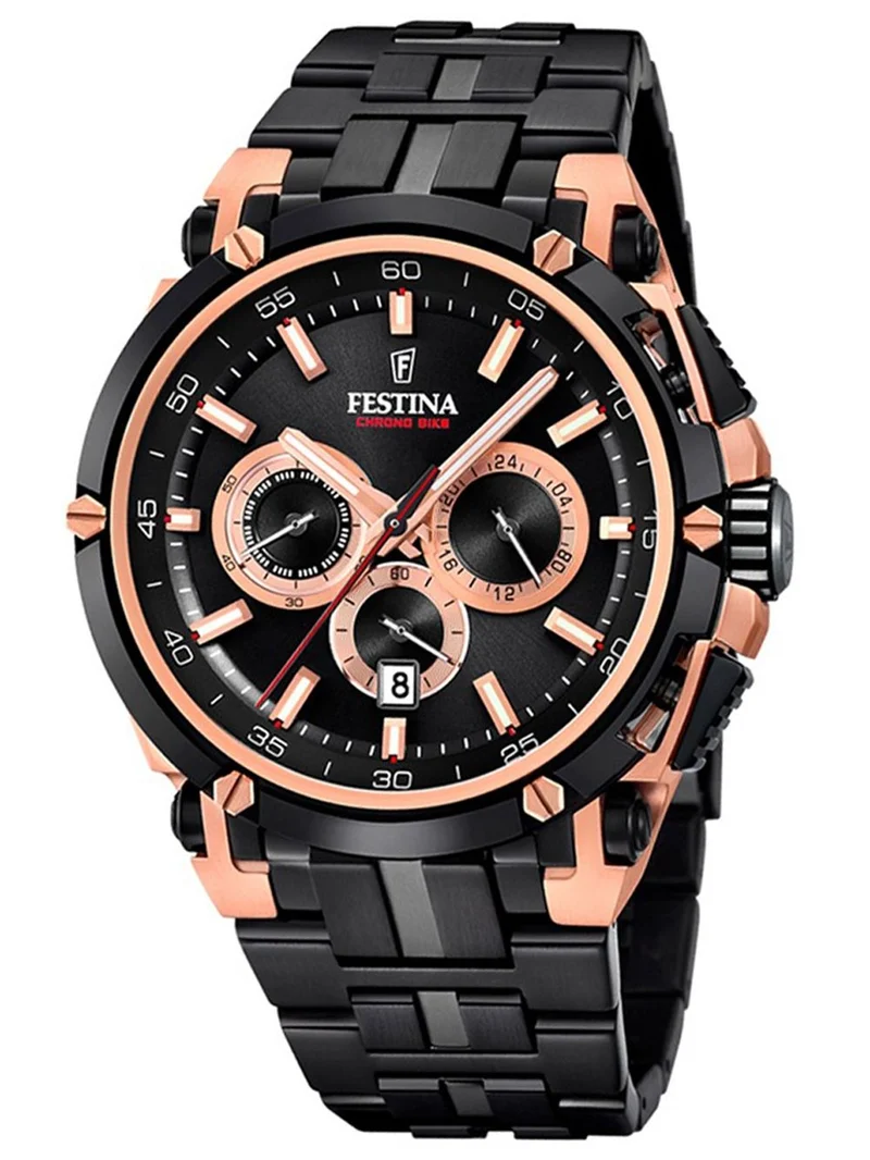Festina Chrono Bike F20329/1 Herrenuhr Schwarz • Chronograph mit Wechselarmband • Mineralglas