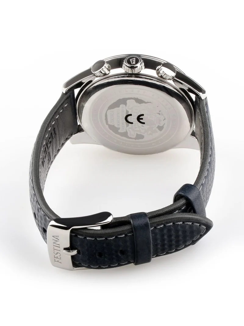 Festina Sport Chronograph F20202/2 Herrenuhr Blau • Quarz-Chronograph • Blaues Lederarmband