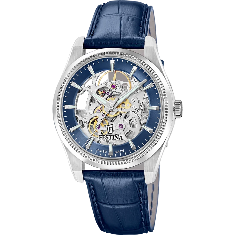Festina Swiss Made F20095/2 Herrenuhr • Soprod P024 Automatikwerk • Saphirglas Skelett