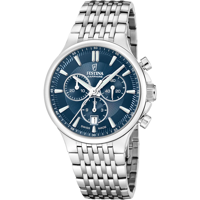 Festina Swiss Made Chronograph F20093/2 Herrenuhr • Saphirglas • Chronograph-Funktion