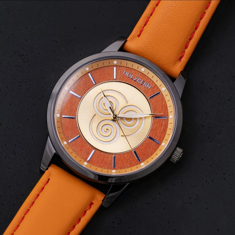 Holzkern Avatar Air Nomads Armbanduhr Ahorn/Orange • Miyota Quarzwerk • Echtholz-Zifferblatt