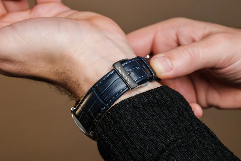 Holzkern Primetime Herren Armbanduhr Silberfarben • Sodalith-Zifferblatt • Miyota-Quarzwerk