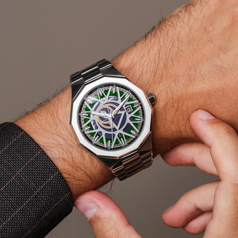 Holzkern Star Trek Vulcan 9010631023690 Herrenuhr • Solarwerk Epson VS42A • Echter Moos-Achat