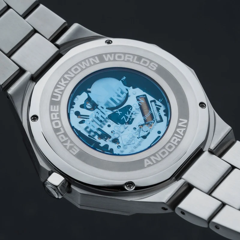 Holzkern Star Trek™ Andorian Armbanduhr Marmor/Blau • Solaruhrwerk • Echter Marmor-Zifferblatt