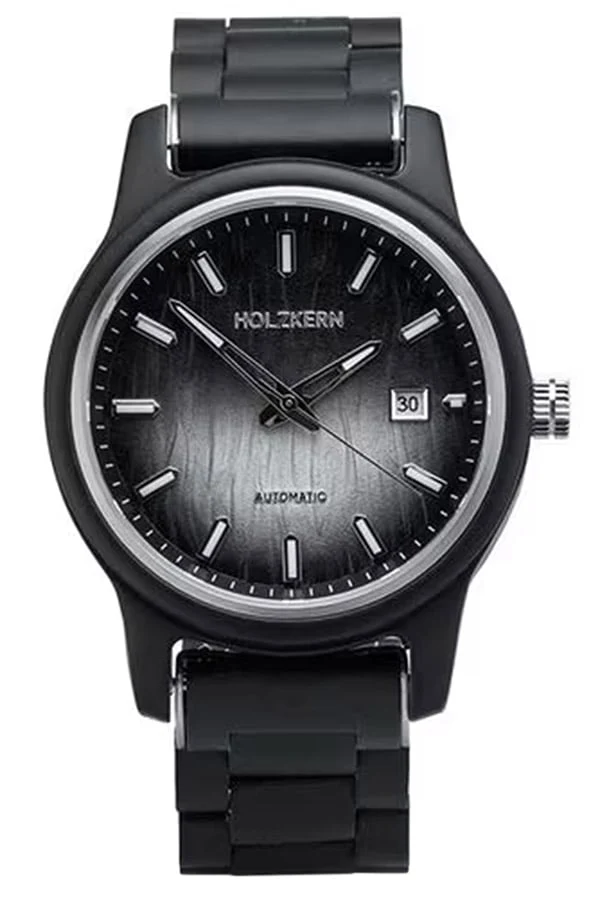 Holzkern Nightbird Herrenuhr Ahorn/Schwarz • Automatikwerk • Holzgehäuse
