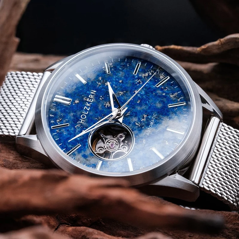 Holzkern Inverno Automatik Damen/Herren • Lapislazuli-Zifferblatt • Japanisches Automatikwerk