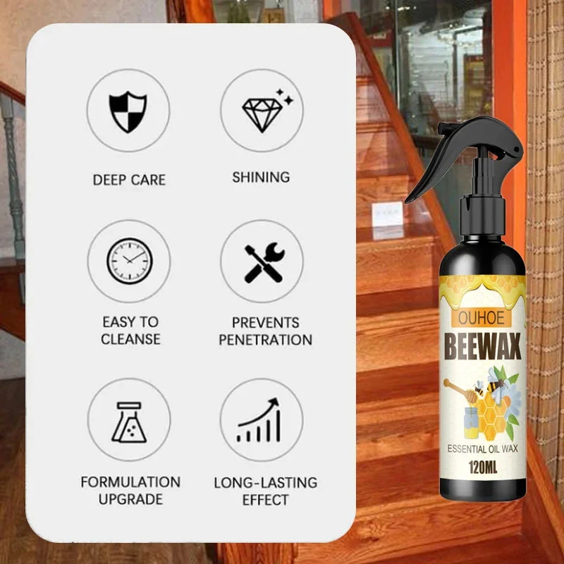 Meubelverzorging Spray met Bijenwas 120ml voor Houtbehandeling Bescherming Natuurlijk Glansmiddel Meubel | Sansoti