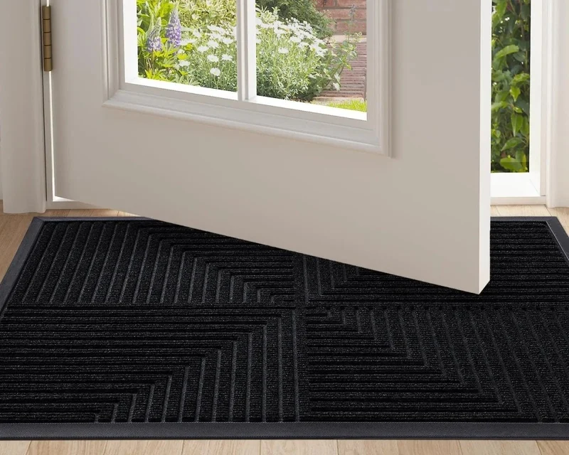 Deurmat Antislip Zwaar Gebruik Vuil-Vangend Entree Rubberen Vloermat Hoog Verkeer Stripe Design Hal Deur | Sansoti