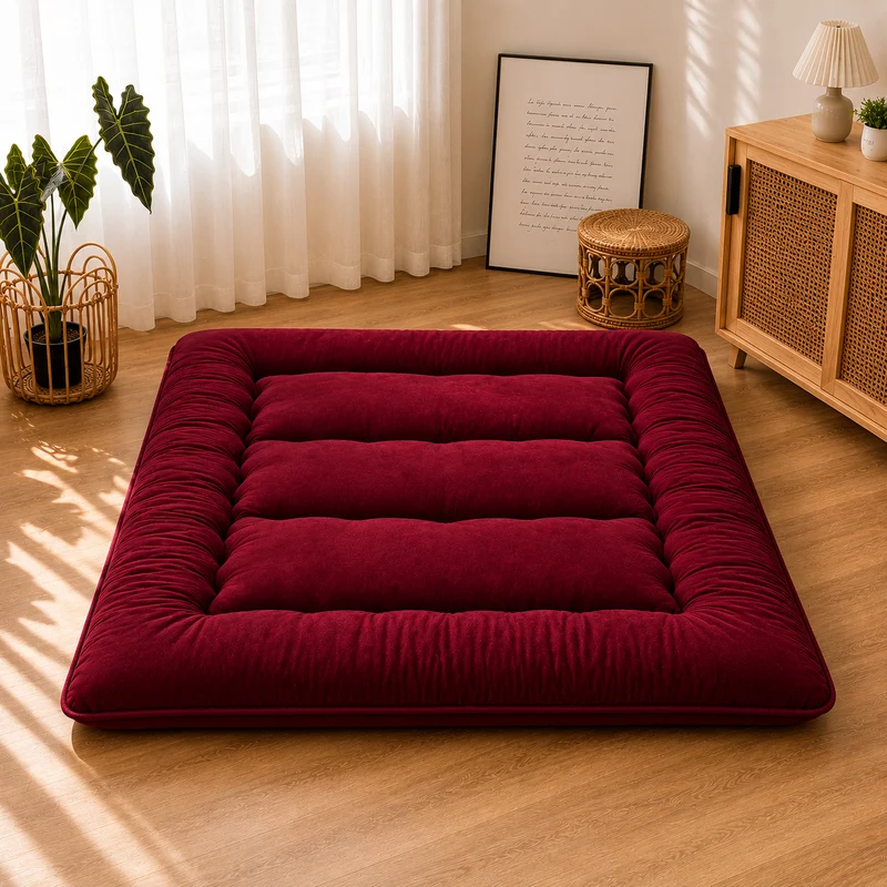 Opvouwbare Futon Matras 10cm Dik Japanse Vloermat Slaappad Logeerbed voor Volwassenen en Kinderen Comfort | Sansoti