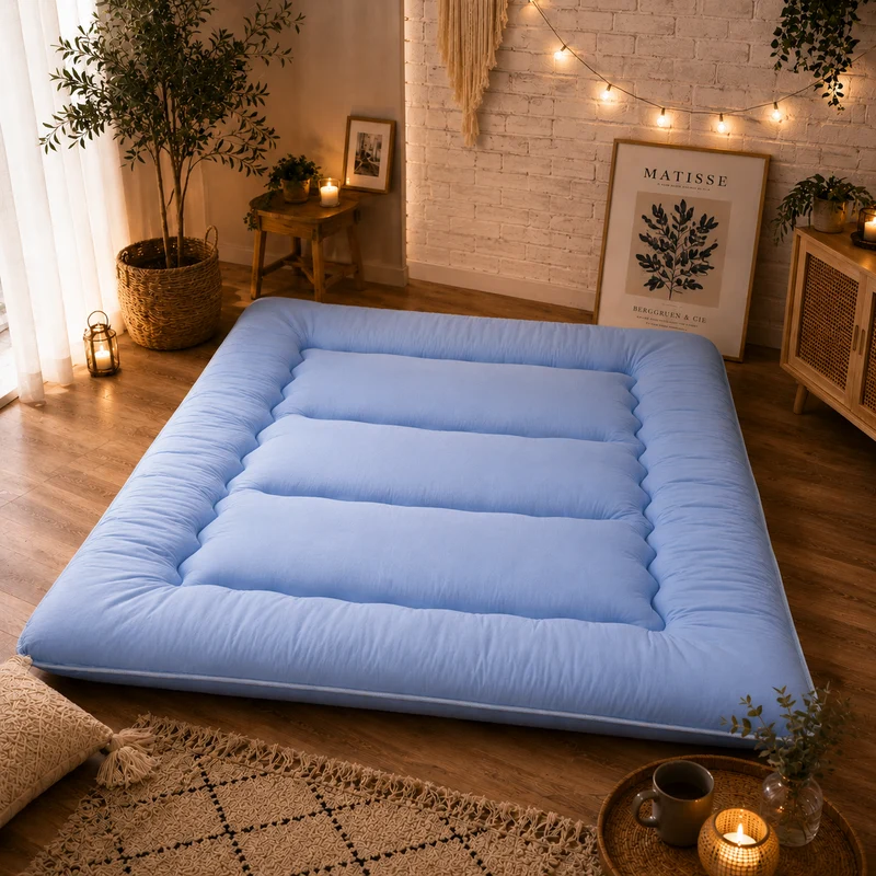 Opvouwbare Futon Matras 10cm Dik Japanse Vloermat Slaappad Logeerbed voor Volwassenen en Kinderen Comfort | Sansoti