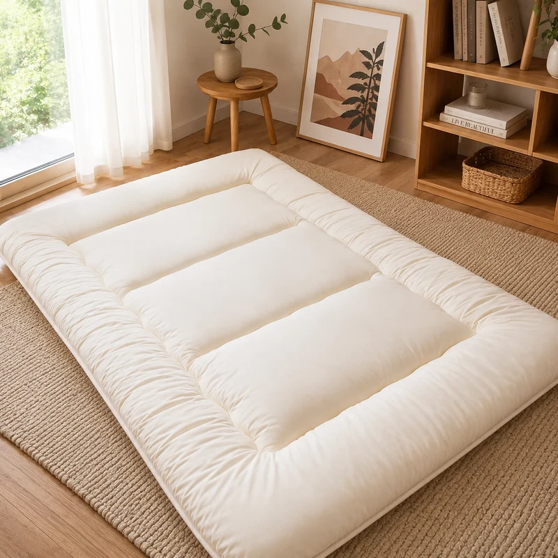 Opvouwbare Futon Matras 10cm Dik Japanse Vloermat Slaappad Logeerbed voor Volwassenen en Kinderen Comfort | Sansoti