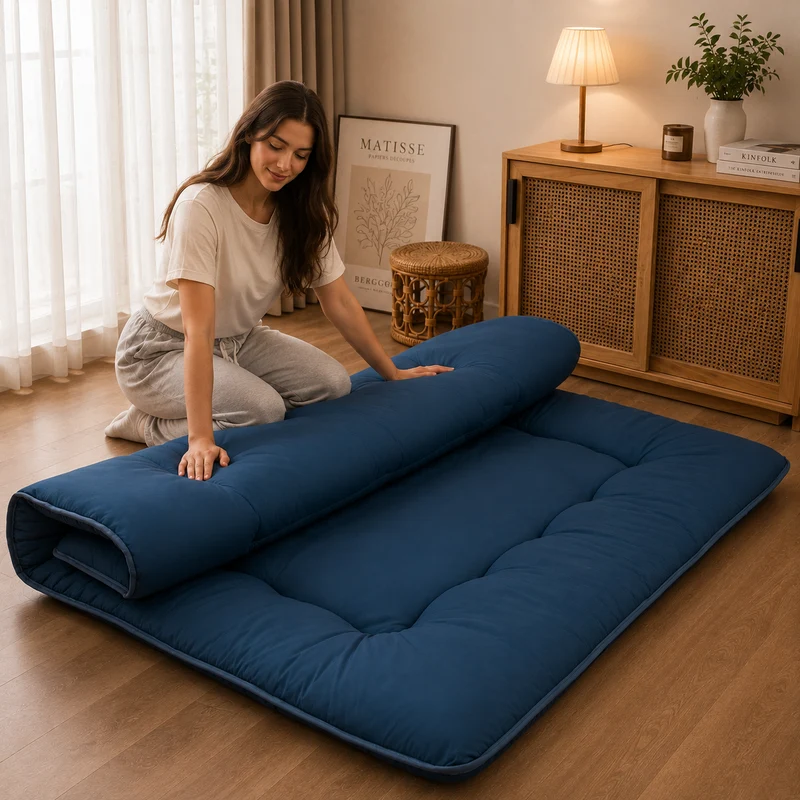 Opvouwbare Futon Matras 10cm Dik Japanse Vloermat Slaappad Logeerbed voor Volwassenen en Kinderen Comfort | Sansoti