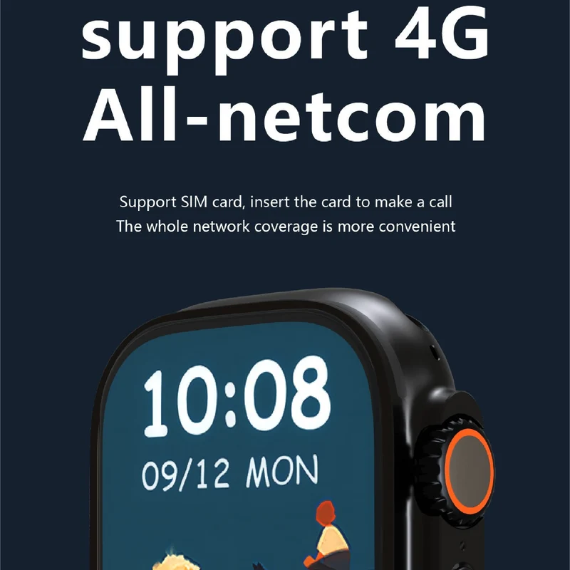 Smartwatch met helder AMOLED-scherm en 4G-connectiviteit voor bellen fitness gezondheidsmonitoring onderweg | Sansoti