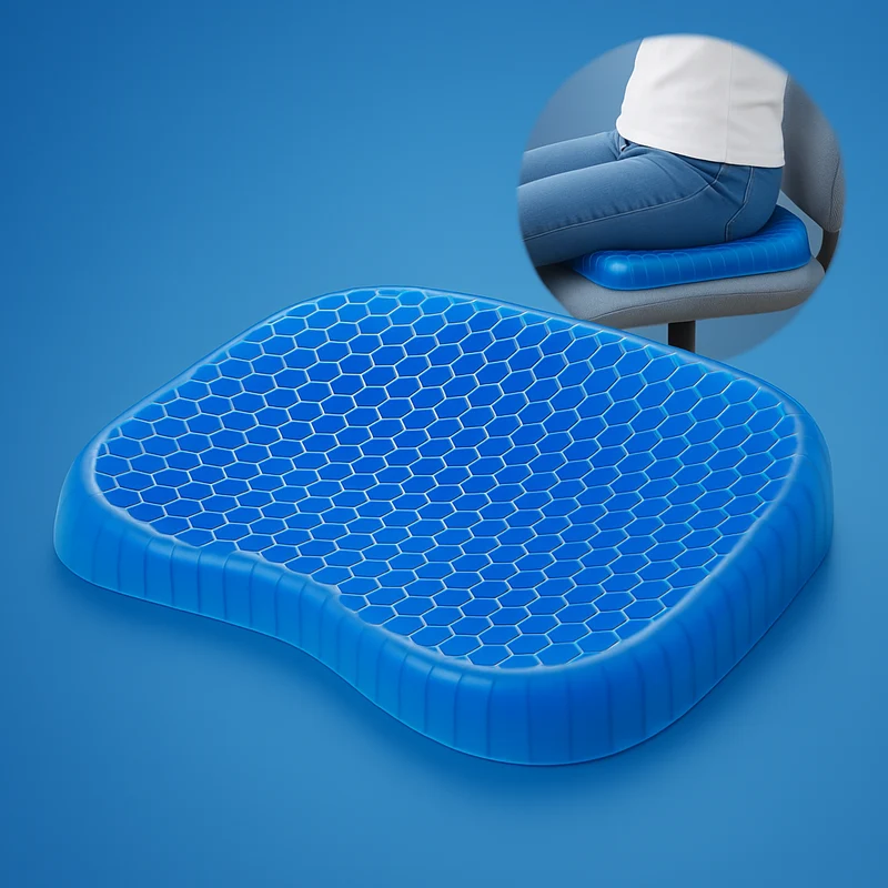 Orthopedisch Gelkussen met Stuitbeenontlasting voor Optimaal Zitcomfort Kantoorstoel Auto Rolstoel Thuis | Sansoti