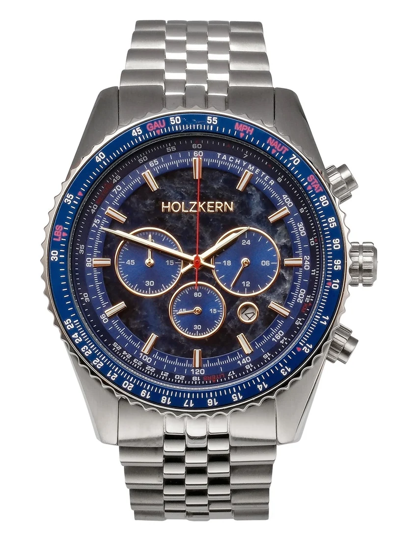 Holzkern Openhorizon Herren Chronograph • Miyota Quarzwerk • Echter Blauer Marmor