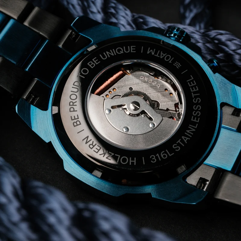 Holzkern Glaciersurge Armbanduhr • Hybromatic-Uhrwerk • Marmorzifferblatt