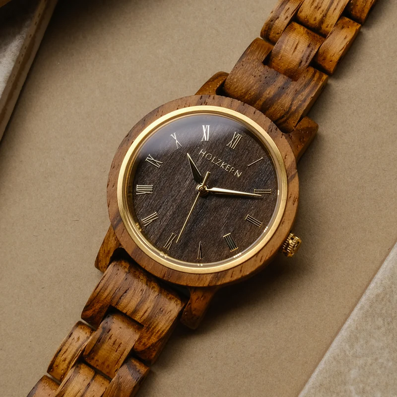 Holzkern Earth 9010631014766 Damen Armbanduhr • Miyota Quarzwerk • Holzgehäuse & Holzarmband