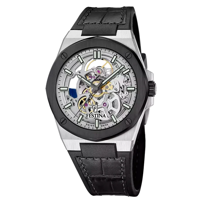 Festina Swiss Made F22009/1 Herren Armbanduhr • Automatikwerk • Saphirglas