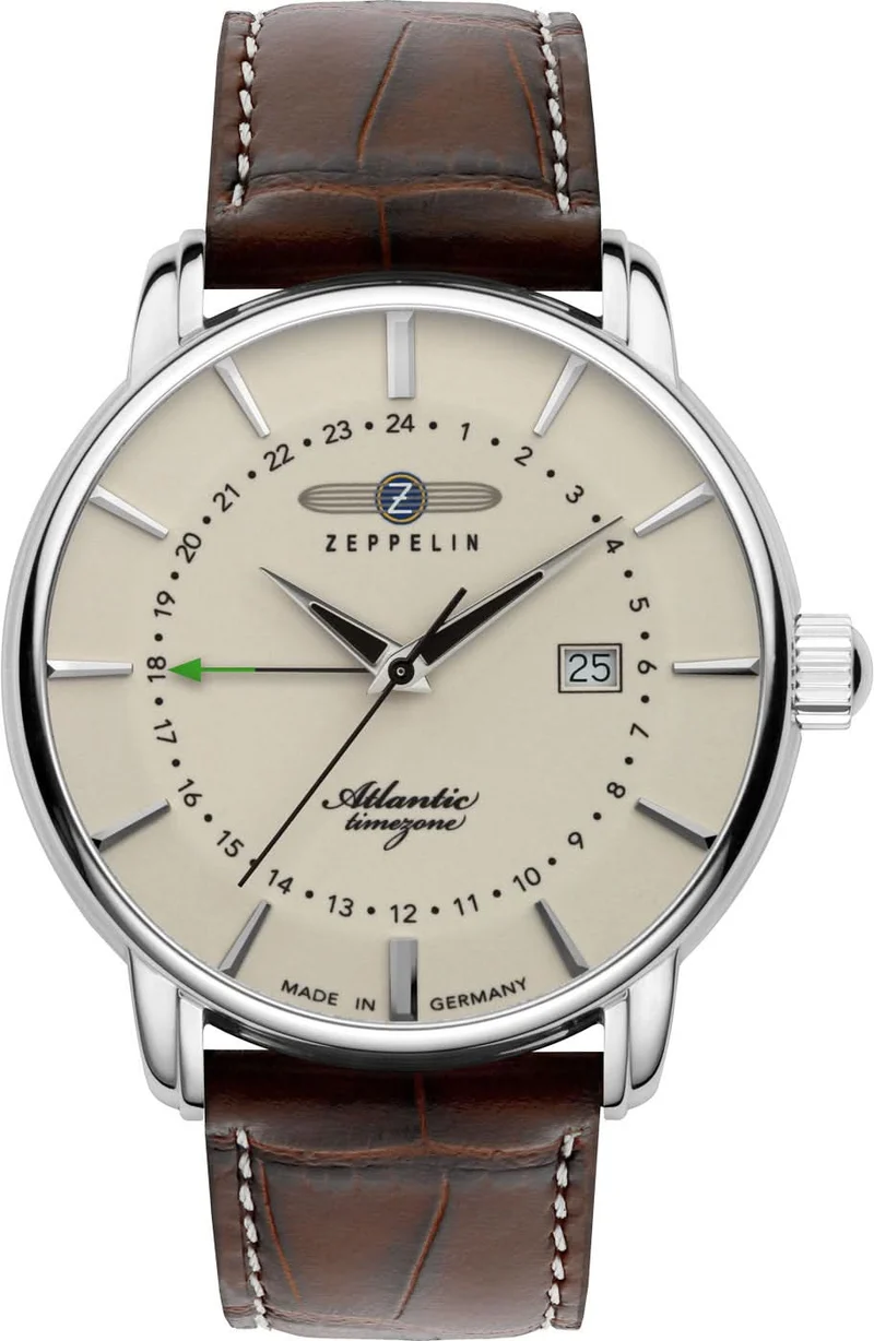 Zeppelin 8442-5 Herrenuhr Atlantic • Made in Germany • GMT