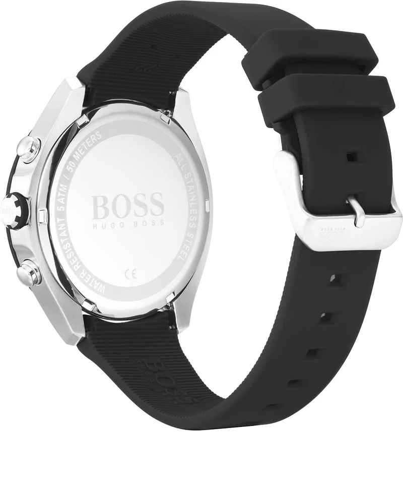 BOSS Velocity 1513716 Herrenuhr • Sportliches Design mit Silikonarmband • Präziser Chronograph