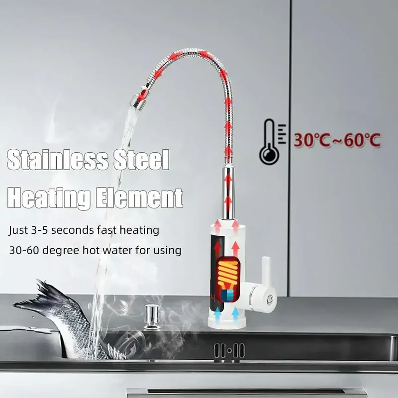 Elektrische Warmwaterkraan 3000W met Directe Doorstroomverwarming | Sansoti
