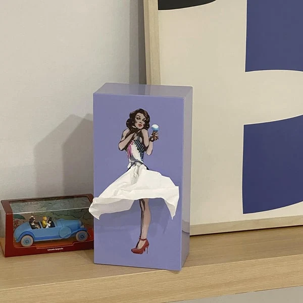 Decoratieve Tissuedoos met Vliegende Rok Sculptuur 25x13x8cm | Sansoti