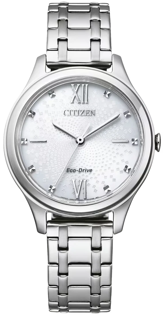 Citizen EM0500-73A Damenuhr • Edelstahl-Gliederband • Faltschließe