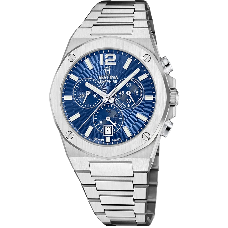 Festina Swiss Made F22002/2 Vallee Herrenuhr • Saphirglas • Chronograph