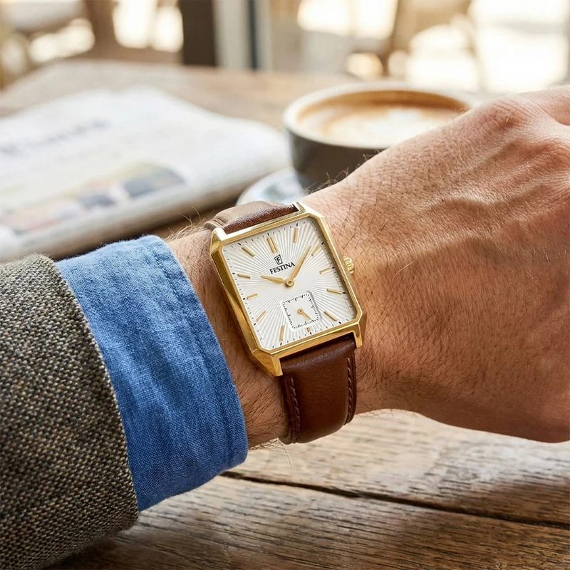 Festina On The Square F20780/3 Herren • Quarzwerk • Eckiges Gehäuse
