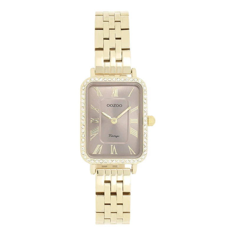 OOZOO Vintage Damenuhr In Gold Und Taupe C20415