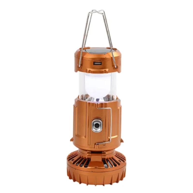 Zonne-energie Lantaarn met Ventilator Oplaadbaar LED Buitenlamp Camping Koeling Ophanghaak Outdoor Verlichting | Sansoti