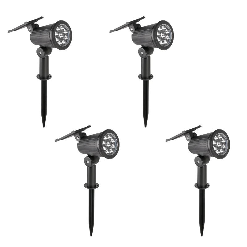 Zonne-energie Tuinspot 9 LED Automatisch Buitenlamp Verstelbaar Waterdicht IP65 Tuinverlichting Spotlamp Tuin | Sansoti
