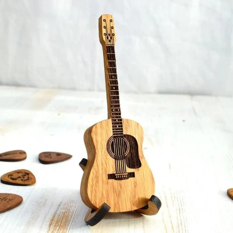 Houten Plectrumhouder voor Gitaar - Organizer 3 Plectrums - Handgemaakt Accessoire voor Muzikanten Gitaristen | Sansoti