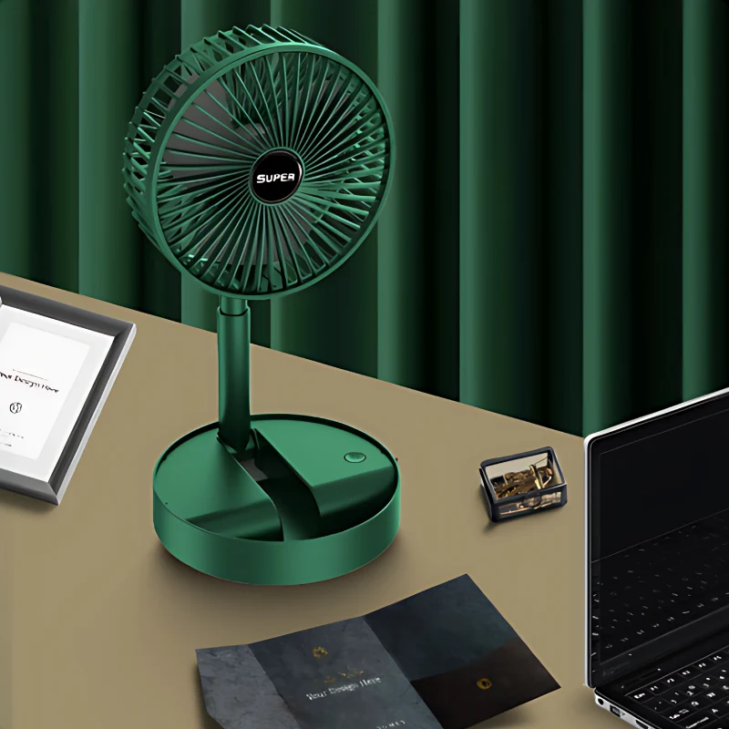 Draagbare Oplaadbare Ventilator USB-C 3 Standen Verstelbaar Wandmontage Bureau Tafel Kamer Ruimtekoeling | Sansoti