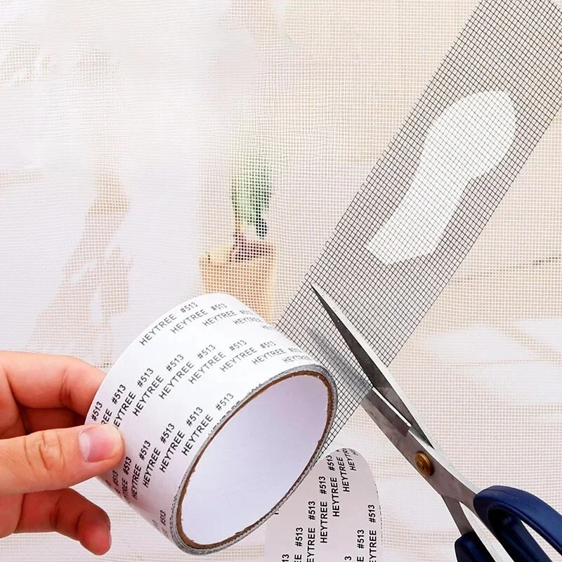 Herstelband voor Vliegengaas - Zelfklevend Reparatietape - Glasvezel - Weersbestendig - Zwart Grijs Wit | Sansoti