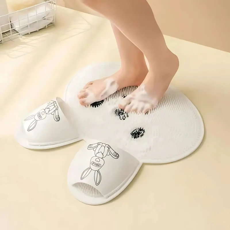 Antislip Douchmat Haas met Massage Nopjes Voetverzorging Badkamermat Siliconen Kind Volwassen Badkamer | Sansoti
