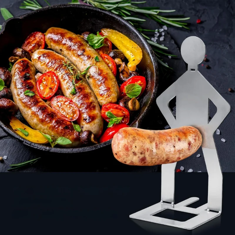RVS Worsthouder Set 2 Stuks BBQ Grillrek Hotdog Houder Barbecue Accessoire Outdoor Camping Tuin Picknick | Sansoti