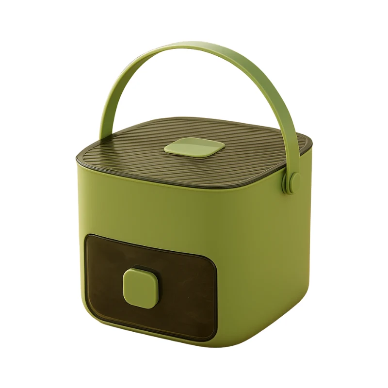IJsblokjesmaker met Drukknop Snelontgrendeling Draagbaar Groen Wit voor Keuken Picknick Camping BBQ Outdoor | Sansoti