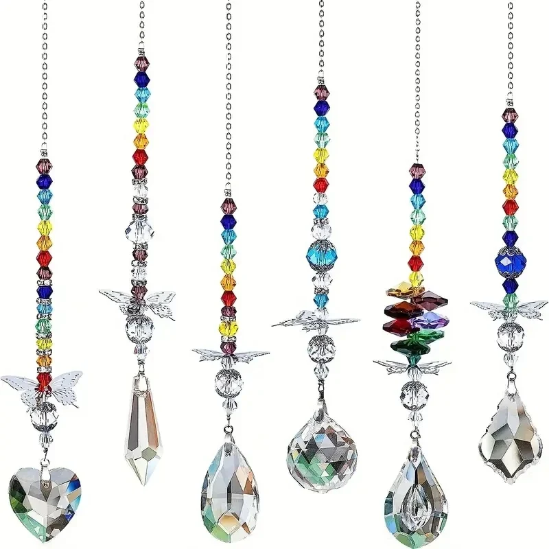 Regenboog Suncatcher Set met Kristallen Vlinders Prisma's voor Raamdecoratie Lichtreflectie Sfeervolle Woning | Sansoti