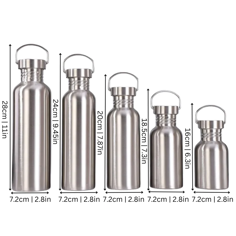 Thermosfles RVS met Lekvrije Dop 350-1000ml Dubbelwandig Geïsoleerd Drinkfles Sport Wandelen Outdoor | Sansoti