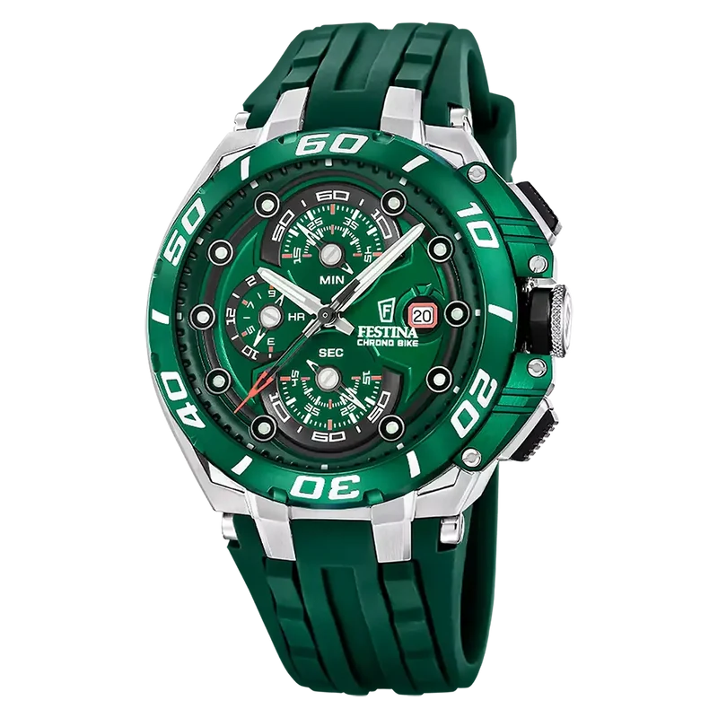Festina Chrono Bike F20755/3 Herren Armbanduhr Grün • Chronograph • 20 ATM Wasserdicht