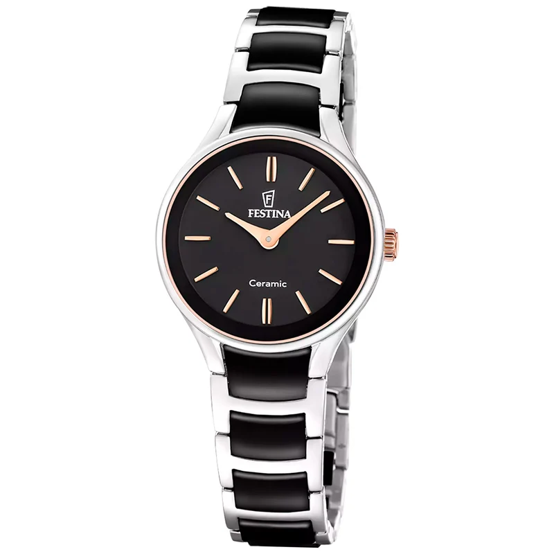 Festina F20752/7 Damen Armbanduhr Schwarz • Keramikgehäuse • Quarzwerk MIYOTA