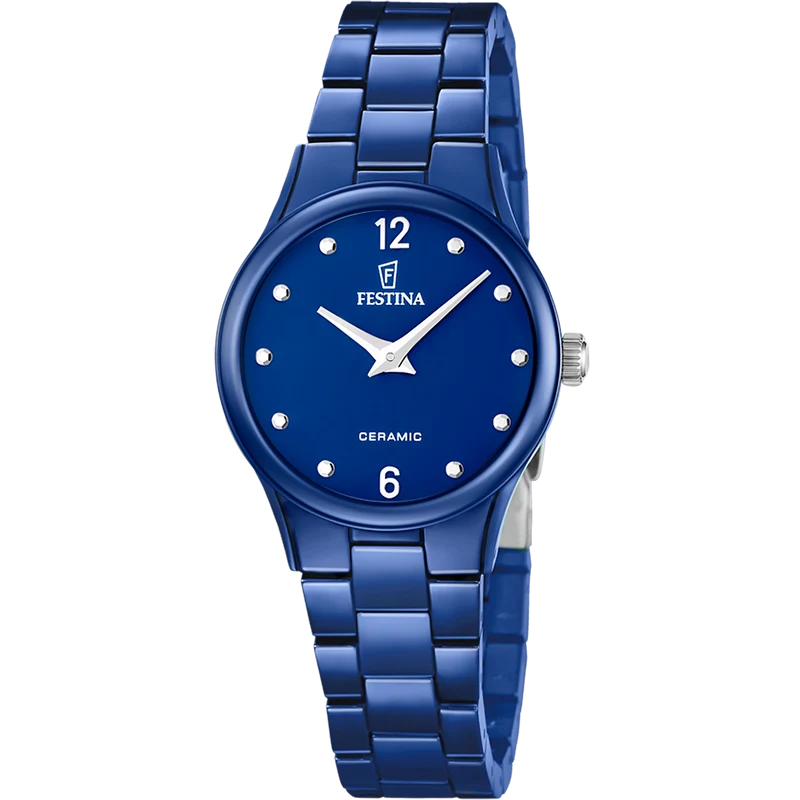 Festina Classics F20751/5 Damenuhr Blau • Keramikgehäuse & Keramikarmband • Mineralglasscheibe