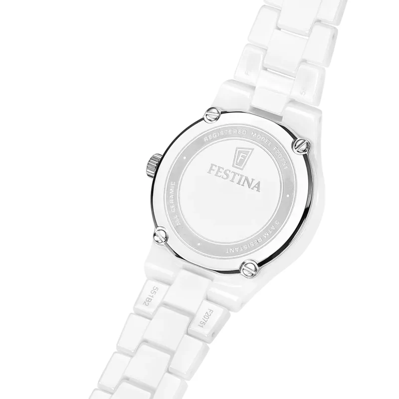 Festina F20751/1 Damen Armbanduhr Keramik Weiß • Keramikarmband • Elegantes Design