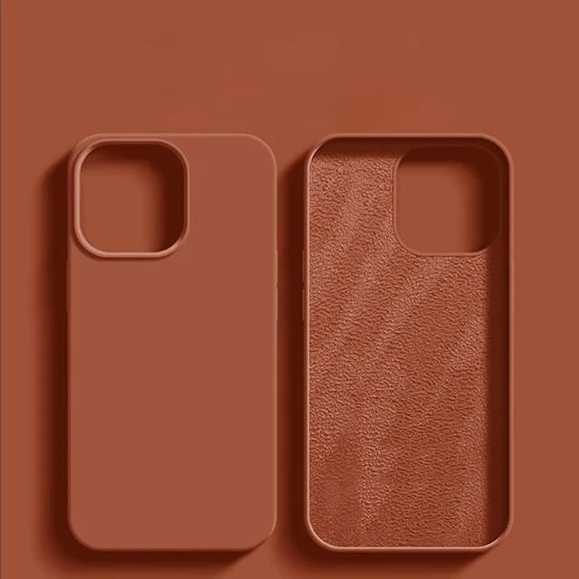 Vloeibaar Siliconen iPhone Hoesje met Schokdemping voor 14 15 16 17 Pro Max Modellen Klassieke Beschermhoes | Sansoti