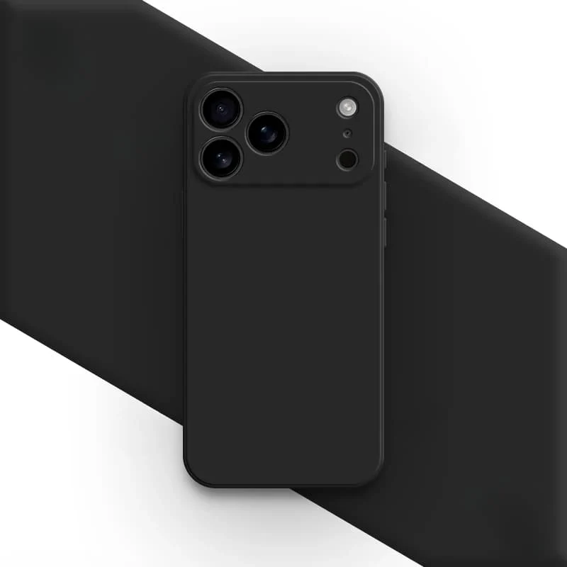 Vloeibaar Siliconen iPhone Hoesje met Schokdemping voor 14 15 16 17 Pro Max Modellen Klassieke Beschermhoes | Sansoti