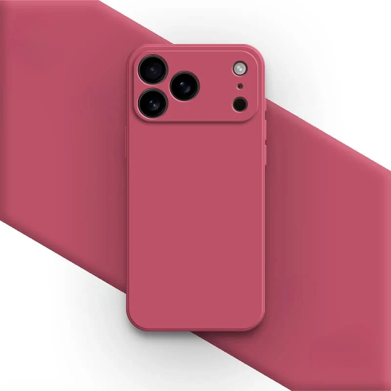 Vloeibaar Siliconen iPhone Hoesje met Schokdemping voor 14 15 16 17 Pro Max Modellen Klassieke Beschermhoes | Sansoti