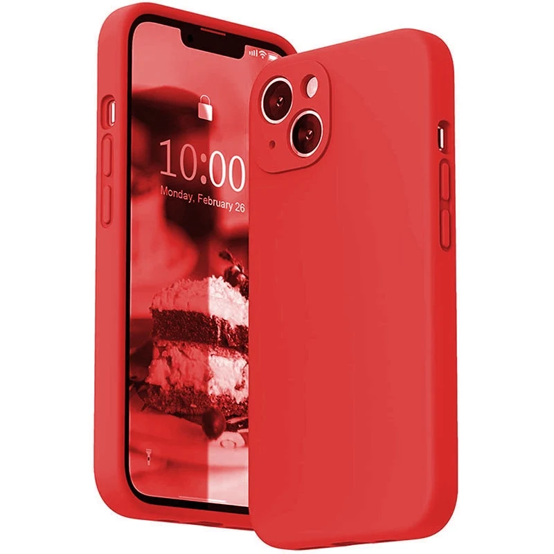 Vloeibaar Siliconen iPhone Hoesje met Schokdemping voor 14 15 16 17 Pro Max Modellen Klassieke Beschermhoes | Sansoti